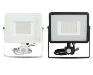 V-TAC SMD Slim PIR Sensor Floodlight 10/20/30/50 Watt 3000K/4000K/6400K - Picture 1 of 100