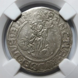 SALZBURG AUSTRIA 4 Kreuzer Batzen 1512 NGC AU 53 Silver Leonard Keutschach aUNC - Picture 1 of 8