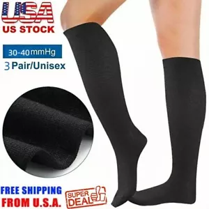 3 paia di calze medicali a compressione per uomo donna 20-30mmhg per proteggere le vene - Foto 1 di 16