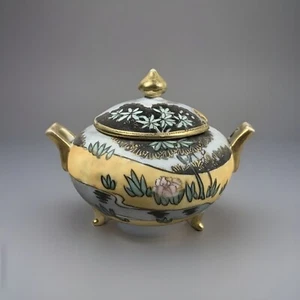 Vintage Noritake Nippon Hand Painted Condiment Jam Pot Art Nouveau Morimura - Picture 1 of 8