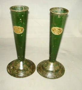 Pair (2) c1900 Antique Iron Flower Vase Lot CREESE & SON Bexhill England NR - Picture 1 of 6
