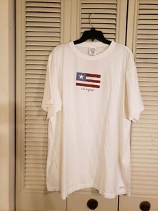 NWT Vintage Original Life Is Good Mens XXL Flag White T Shirt Sewn in Tag - Picture 1 of 7