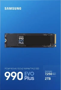 Samsung Internal SSD 990 EVO Plus, NVMe 2.0 PCIe 4.0 x 4/5.0x2, capacité 2TB - Photo 1/2