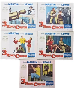 Vintage Lobby Cards 1954 Jerry Lewis Dean Martin Zsa Zsa Gabor 3 Ring Circus - Picture 1 of 1