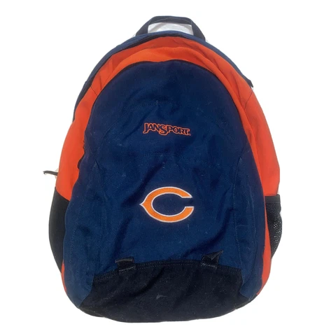 Chicago Bears NFL Jansport backpack blue orange two strap book bag zip da bears Cover