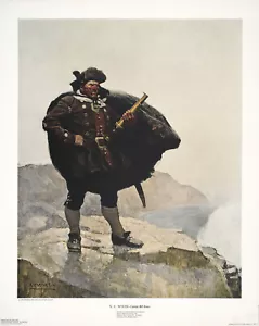 NC WYETH De Colección XRare 1971 Museo Brandywine Fuera de imprenta Colotipo CAPITÁN BILL BONES - Imagen 1 de 1