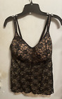Frederick's Of Hollywood Black Lace W/ Beige Lining Camisole Top 1X (14/16)