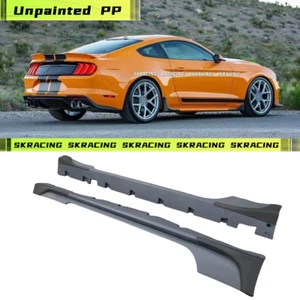 Kits de carrocería de alerón labial extensión faldones laterales para Ford Mustang GT 15-23 sin pintar - Imagen 1 de 11