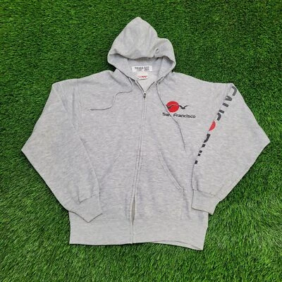 Chaqueta con Capucha Vintage Años 80 San Francisco Puesta de Sol Cremallera Mujer Mediana 19x23 Gris EE. UU. Foto 1 de 4