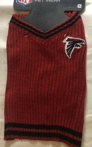 New Red Atlanta Falcons Dog Sweater Vest Size Small Cover