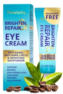 Eye Cream for Dark Circles & Puffiness, Under Eye Bags Hydrating Caffeine Cream - Picture 1 of 7