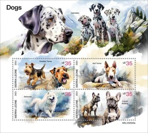 Dogs Airedale Terrier Bull Terrier Samoyed MNH Stamps 2023 Sierra Leone M/S - Picture 1 of 1