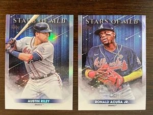 Lote de tarjetas de béisbol Austin Riley & Ronald Acuña - Insertos Topps 2022 - Imagen 1 de 4