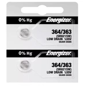 2 x Fresh Stock Energizer Watch Silver Oxide Batteries 364/363 SR621SW Battery - Picture 1 of 1