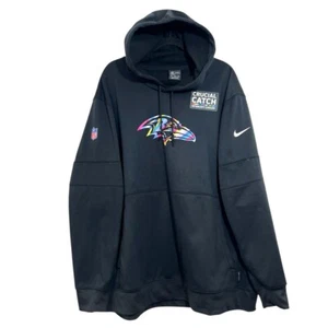 Rare Nike x NFL Baltimore Ravens Crucial Catch Cancer Hoodie Black Mens 3XL - Picture 1 of 3
