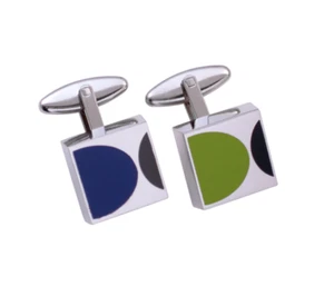 ACME Studio "Sculpture Garden" Cloisonné Cufflinks by Designer GENE MEYER - NEW - Picture 1 of 2