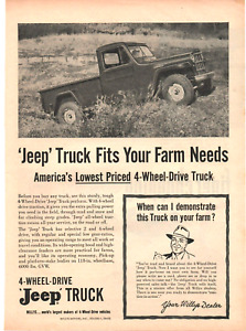 Jeep Truck Pick up 1956  Print Ad 8inx11in