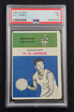 1961 K.C. JONES Fleer ROOKIE Card-HALL OF FAME-BOSTON CELTICS-PSA 1