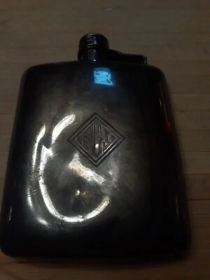 1899 MERIDEN B.CO FRASCO DE CADERA DE WHISKY CHAPADO EN PLATA INTERNACIONAL ANTIGUO PESADO Foto 1 de 4