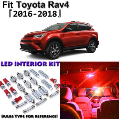 Paquete de 10 luces interiores LED rojas para Toyota RAV4 2016-2017 2018 Foto 1 de 4