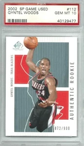 Qyntel Woods 2002-03 SP Game Used Edition Authentic Rookie 872/900 PSA GEM MT 10 - Picture 1 of 1