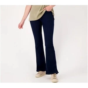 Isaac Mizrahi Live Divine Denim Petite Pull ON Bootcut Jean Dark Indigo Plus 18 - Picture 1 of 7