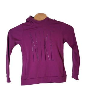 Nike Dri-Fit Hooded Sweatshirt Purple High Neck Hoodie Size XL Youth Big Kid - Picture 1 of 7