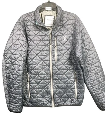 Bass Outdoor Jacket Mens Medium Gray Quilted Puffer Full Zip Zip Pockets Warm - Image 1 of 4