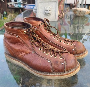 Vintage Thorogood American Heritage Maxwear KEILABSATZ Schnürung Dachdecker Arbeitsstiefel 12D - Bild 1 von 24