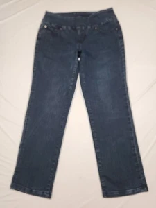 Jag Jeans donna taglia 8 pull on vita alta gamba dritta tasca pancia pannello 33X27,5 - Foto 1 di 18