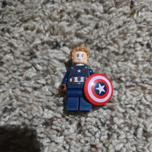 LEGO Captain America no helmet Minifigure Marvel Super Heroes - Picture 1 of 4