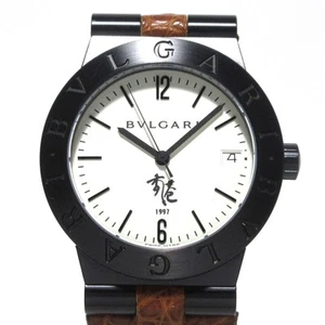 Auth BVLGARI Diagono Sports LC35S B0130/(0259/1997) Dark Brown Men's Wrist Watch - Picture 1 of 12
