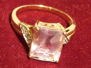 10 Karat Gold Rose de France Amethyst Ring mit kleinen Diamanten ca. 2 Karat Stein - Bild 1 von 24