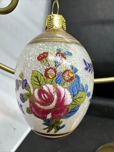 Joan Rivers 2010 Rose Faberge inspiriert Ei Schmuck Glas Weihnachtsschmuck - Bild 1 von 4