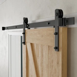 CCJH 6 Feet Heavy Duty Sturdy Sliding Barn Door Hardware Kit -Smoothly and Qu... - Picture 1 of 7