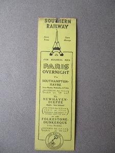 Bookmark Southern Railway Railways for Business Men Paris Overnight Southampton - Foto 1 di 2