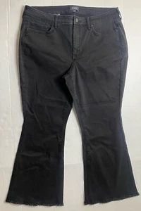 NYDJ Relaxed Wide Leg Jeans Black Waist match Liftxtuck Size 14W - Picture 1 of 11