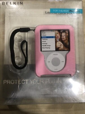 $25 BELKIN HARD Leather Case for Apple IPOD Nano 3G Video 3rd Gen ~ CAMEO PINK - Image 1 of 2
