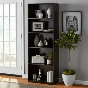 Brown Mainstay 71 5 Shelf Bookcase