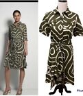 Diane von Fürstenberg Huahine Kleid • Damen 2 DVF Safari Shirt grün Roll Tab