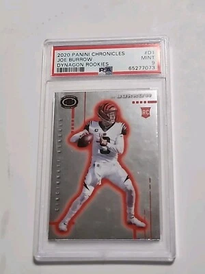 2020 PANINI CHRONICLES JOE BURROW  DYNAGON ROOKIE PSA MINT 9 CINCI BENGALS - Image 1 of 2