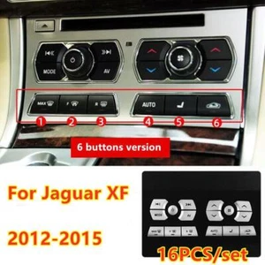 16X Aluminum Silver Air Conditioning Button Sticker Trim For Jaguar XF 2012-2015 - Bild 1 von 4