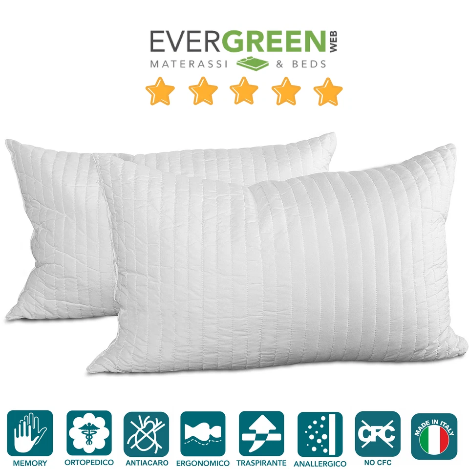 EverGreen Coppia Cuscini Fiocco Memory (42 x 72 cm) - 8050612163855