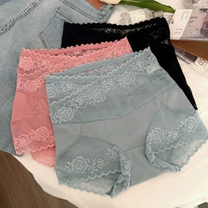 Sexy Damen-Höschen hohe Taille Spitze Unterhose nahtlos Slips Unterwäsche Dessous - Bild 1 von 25
