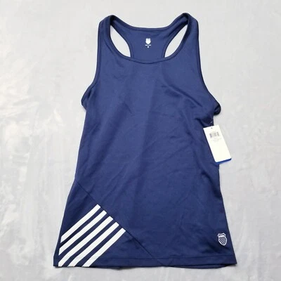 NUEVO CON ETIQUETAS KSwiss Mujer S Pequeña Camiseta sin Mangas Atlética Tenis Yoga Espalda Corredora Camisa Azul Foto 1 de 4