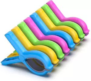 8 Pack Extra Large Beach Towel Clips, 5.1 Inch Towel Clips for Beach Chair Pool - Picture 1 of 7