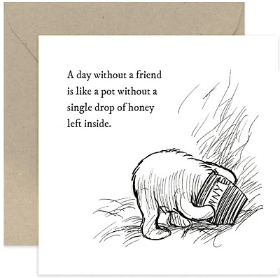Tarjeta de cumpleaños para amigo Old English Co. Winnie The Pooh - Cita de amistad para... Foto 1 de 4