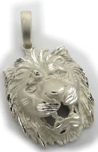 Anhänger Löwe Kopf echt Silber 925 mattiert diamantiert Raubkatze Sterlingsilber - Bild 1 von 4
