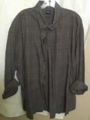 Arrow Men's Button Shirt 2XL Charcoal/Thin Black/White/Red stripes ~ Christmas - Image 1 of 2