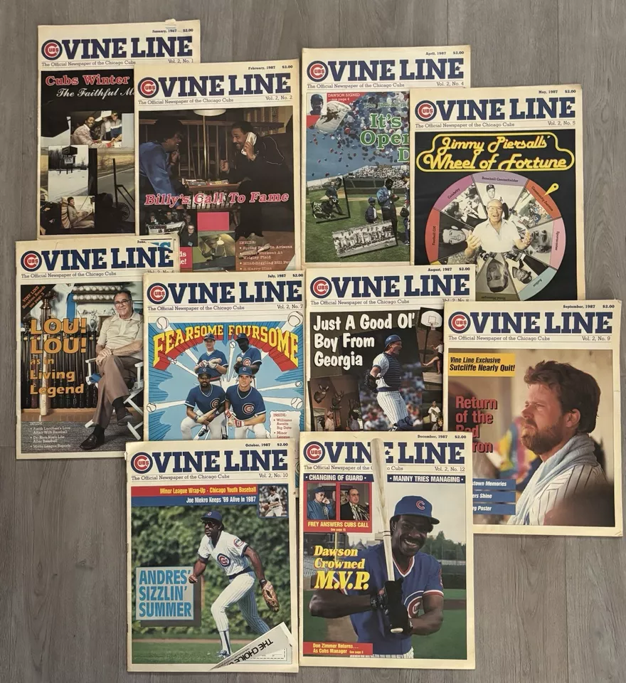 Chicago Cubs Vintage 1987 VINELINE magazine lot - Image 1 of 4